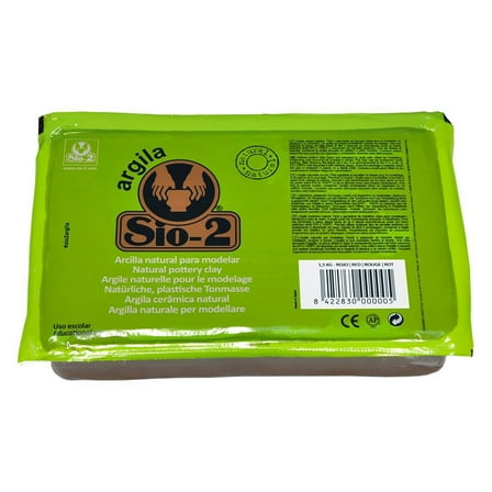 ACTVA SIO-2 Argila Natural Pottery Clay, 2.2 lb (1 kg), Red