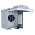thumbnail image 1 of Caja de tomacorrientes para vehículos recreativos Enchufe eléctrico para exteriores resistente a la intemperie cerrado 50 amperios NEMA 14 50R SM SunniMix Panel de toma de corriente, 1 of 7