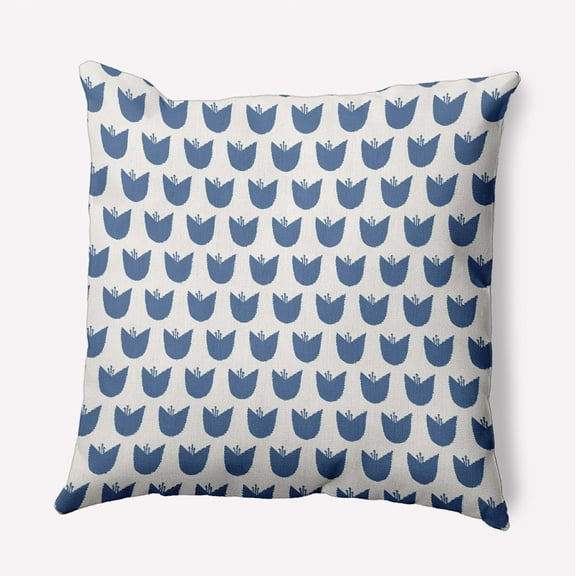 16"x16" Simply Daisy Simple Tulip Design Poly Indoor/Outdoor Pillow, Blue Qty 1