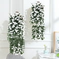 thumbnail image 2 of Artificial Hanging Basket Wall Decor Realistic Fake Plants for Indoor Home Kitchen Office Polyester Hanging Flower Arrangement with Adjustable Height 35 Inch Greenery Decor, 2 of 6