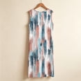 thumbnail image 5 of VBVC Women's Sleeveless Floral Print Midi Dress , Ladies' Crew Neck Casual Summer Tank Dress , Stretchy Daily Wear Dresses For Women,Light Blue,S-5XL, 5 of 6