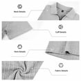thumbnail image 4 of idosla Mens Quarter Zip Polo Shirts Casual Summer Knit Textured Short Sleeve Shirt Beach Vacation Stretchy Golf Shirts (Light Gray, XXL), 4 of 9