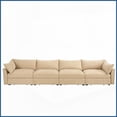 thumbnail image 2 of Modern 4-Seat Chenille Sofa with Storage Drawers - Oversized Wide Seat for Living Room, Wheat, 2 of 22