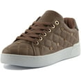 thumbnail image 6 of Guess Reea Women's Low Top Lace Up Quilted Synthetic Trainers In Brown Size 5.5, 6 of 6