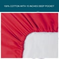 thumbnail image 2 of PiccoCasa Cotton Fitted Sheet with 15" Large Pocket Bottom Sheet, Twin Red, 2 of 6