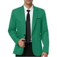 thumbnail image 1 of INSPIRE CHIC Men's Blazer One Button Notched Lapel Chest Pocket Front Flap Blazer S Green, 1 of 7