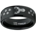 thumbnail image 3 of Metal Masters 8mm Black High-Polish Deer Head Track Titanium Ring Wedding Band Mens Hunting Ring Outdoor Jewelry, 3 of 5