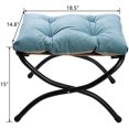 thumbnail image 2 of HollyHOME Modern Folding Footrest Stool, Small Accent Portable Ottoman, Comfortable Metal Cotton Anti-Slip Footstool, (L) 18.5" x(W) 14.17" x(H) 14.17", Blue, 2 of 7