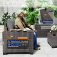 thumbnail image 3 of ASJMR 12PCS PE Rattan Patio Furniture Conversation Set All-Weather Sectional Sofa Set with Coffee Table & Cushions (Gray), 3 of 10