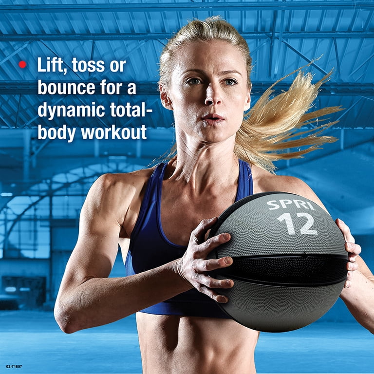 SPRI Medicine Exercise Ball, 12lb Weighted Ball, Rubber - Walmart.com