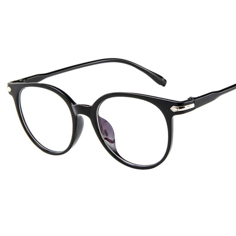 Unisex Retro Plain Glasses Round Vintage Optical Eyewear Non-prescription Eyeglasses Frame with Clear Lenses Unisex