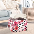 thumbnail image 3 of Yayeee Collapsible Cube Storage Bin with Lid Fabric Closet Decorative Basket with Handles, Pink and Red Flowers, 3 of 7