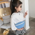 thumbnail image 4 of Kids Canvas Fanny Waist Bag Girls Chest Bum Pack Crossbody Pouch (Blue), 4 of 6