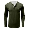 thumbnail image 4 of S-5X Plus Size T Shirts for Men with Pocket Big & Tall Long Sleeve Tshirts Shirt Mens Casual Solid Color Pullover Button Crewneck Going-Out Tees Tops, 4 of 6