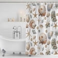 thumbnail image 4 of Seashell Coastal Waterproof Fabric Shower Curtain,Summer Beach Ocean Starfish Watercolor Waterproof Fabric Shower Curtain for Bathroom Curtains Bathtubs Shower Curtains with 12 Hooks Stall 48x72in, 4 of 8