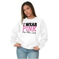 thumbnail image 4 of I Wear Pink For The Cure Warrior Women Plus Size Crewneck Sweatshirt Brisco Brands 2X, 4 of 5