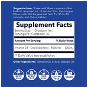 Nanoceutical Solutions: Nano Vitamin D3 5000 IU potent nanosized liquid particles, supports bone, joint, heart & immune health, 30ml.