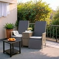 thumbnail image 3 of Devoko Rattan Outdoor PE Wicker Adjustable Backrest Loveseat Recliner, Light Grey, 3 of 7