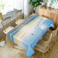 thumbnail image 5 of 60x84inches Tropical Ocean Beach Tablecloth Blue Sky White Cloud Sea Waves Nature Scenic Table Cloth Waterproof and Stain Resistant Table Cover for Dining Room Kitchen Themed Party Decor, 5 of 7