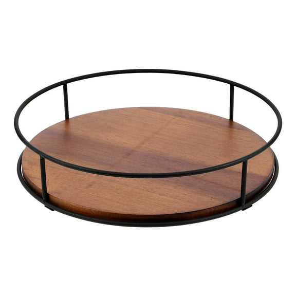 GOOHOCHY Wood Lazy Susan Turntable for Dining Table Rotating Spice Rack Organizer Kitchen Countertop Tray Round Turntable for Condiment Snack Storage