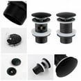 Bathroom Bath Plug Black Up Sink Basin Waste Slotted Unslotted Click