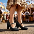thumbnail image 5 of Win s Way Women's Oktoberfest Mary Jane Shoes Suede Heel Dress Pumps, 5 of 6
