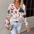 thumbnail image 1 of Chandails d'Automne Grande Taille pour Femmes Chandails de Noël pour Femmes 2025 Col Rond Vacances d'Hiver Mignons Pulls Blancs, 1 of 7