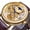 Gold, variant on Classic Fashion Design Men's Mechanical Watch with Royal Golden Dial, Blue Hands, and Brown Retro Leather Band