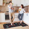 thumbnail image 6 of 2-Piece Kitchen Mat Set Non Slip Washable Floor Mats Decorative Rugs for Kitchen Sink Laundry White Flowers and Blue Dots, 6 of 7