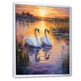 thumbnail image 2 of Designart "Twilight Serenity At Swan Lake II" Animals Swans Floater Framed Wall Art Prints, 2 of 5