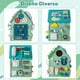 thumbnail image 5 of Costway Casa de Actividades de Mader con Juegos Sensoriales y Espacio de Almacenaje Interior Juguete Educativo para 3+ Años 33 x 33 x 45 cm Azul, 5 of 10