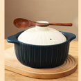 thumbnail image 3 of Home Cooking Pot Ceramic High Temperature Resistant Soup Casserole 1.8L/2.5L Porridge Stew Pot with Lid, 3 of 3