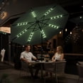 thumbnail image 4 of 10FT Patio Umbrella with 40 Solar LED Lights - Outdoor Market Umbrella - Waterproof, UV Resistant, Aluminum 8-Rib Frame, Tilt Crank, Sun Protection for Pool, Deck, Backyard, Dining, 4 of 7
