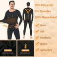 thumbnail image 5 of ANYFIT WEAR Men's Thermal Underwear Long Johns Set Fleece Lined Base Layer Warm Top&Bottom for Cold Weather Black L, 5 of 7