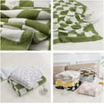 thumbnail image 3 of Checkered Blanket Throw Soft Knit Blanket with Checkerboard Grid Pattern for Couch Sofa Bed Camping Travel Gift (Green, 60"x80"), 3 of 6