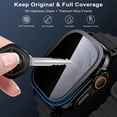 thumbnail image 3 of 2 Pack for Apple Watch Ultra Screen Protector 49mm [26 Degree Privacy] Titanium Alloy Frame + 9H Tempered Glass [Touch Sensitive] Lightweight Protective Glass Film for iwatch Ultra 3/Ultra 2/Ultra, 3 of 11