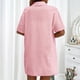 thumbnail image 5 of Conjunto de 2 piezas para mujer con camisa con solapa y pantalones cortos: color liso, traje informal de verano, poliéster, corte ajustado, tallas S-XL, ropa para vacaciones/fiestas, 5 of 8