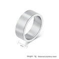 thumbnail image 2 of HIJONES Unisex Brushed Matte Ring for Men Women Stainless Steel Couples Promise Wedding Band 8mm Antique Silver Size 7, 2 of 5