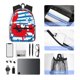 thumbnail image 4 of Disketp Red Funny Crab on Blue Stripe Mochila Ligera Clásica con Múltiples Bolsillos, Mochila Casual para Hombre y Mujer, Ideal para Escuela, Trabajo y Viajes, 4 of 6