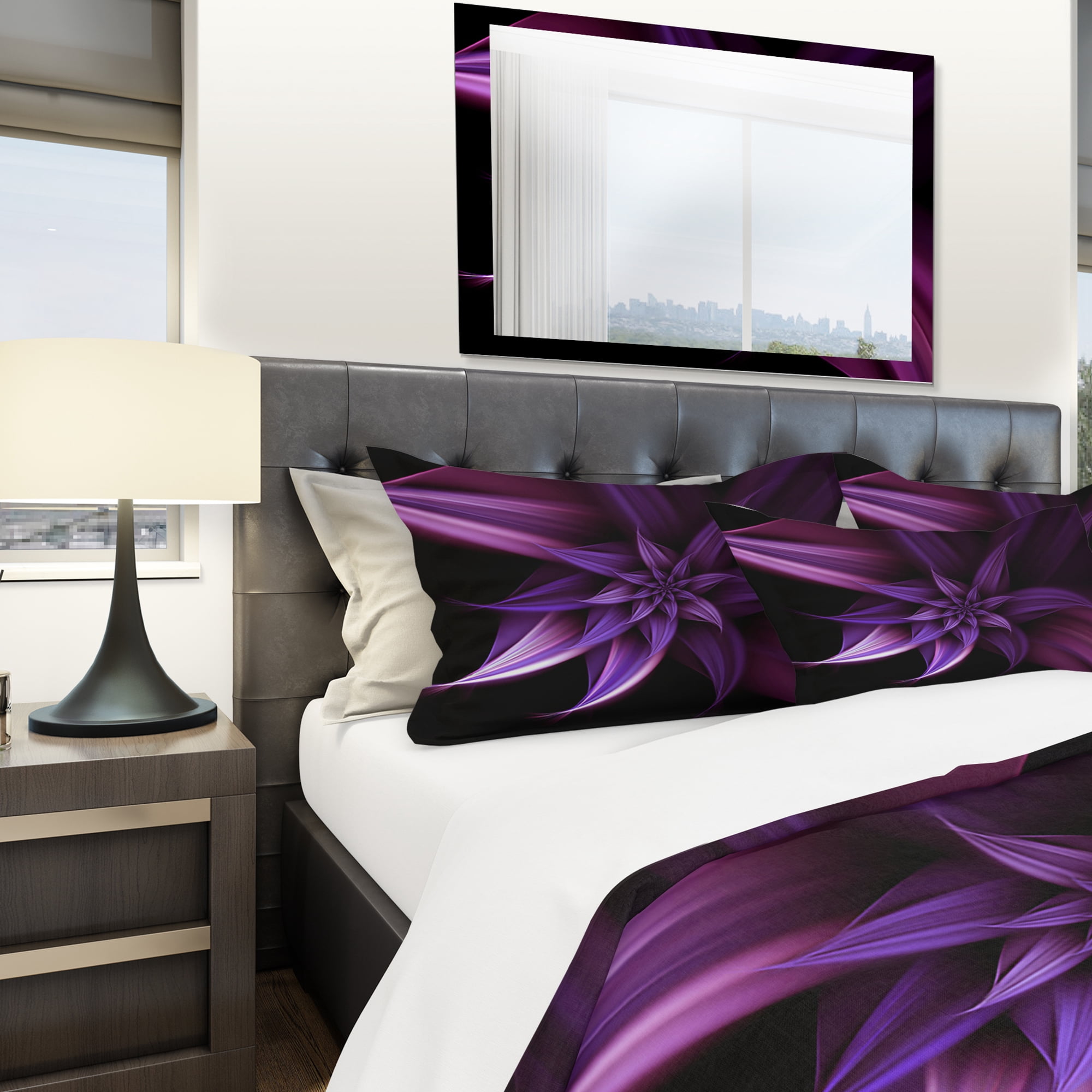 Designart 'Fractal Flower Purple' Modern & Contemporary Duvet Cover Set