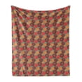 thumbnail image 1 of Floral Soft Flannel Fleece Blanket, Vintage Inspired Carnation and Calendula Bouquets Perennial Plants Blooms, Cozy Plush for Indoor and Outdoor Use, 70" x 90", Burnt Orange and Red, by Ambesonne, 1 of 5