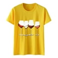 thumbnail image 4 of Women's T-shirts Women's Wine Glass Printed Shirt Short Sleeve Round Neck T Shirt Fashion Top Lightweight Soft Casual Summer Clothing Clothes T-shirts, 4 of 4