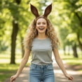 thumbnail image 6 of Hfppkn Brown Horse Ears Plush Headband, Animal Themed Party Headwear for Women, Brown 20x25cm, 6 of 7