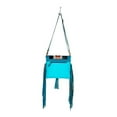 thumbnail image 5 of Myra Bag Shoulder Bag for Women - Western Upcycled Hairon Canvas & Leather Tassel Bag Blue, 5 of 6