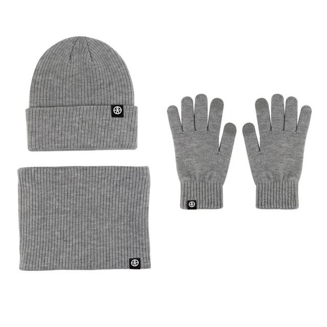 Gorro de invierno, bufanda, guantes con pantalla táctil, conjunto para hombres y mujeres, guantes de gorro