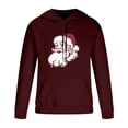 thumbnail image 3 of Penkiiy Men's Santa Claus Pullover Hoodie in Loose fit Heavyweight Ultra Soft Fleece With Pockets Wine, 3 of 5