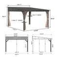 thumbnail image 5 of Mondawe 10' x 12' Gazebo for Patio, Wall-Mounted Gazebo Pergola with Privacy Curtains and Nettings,Large Hard Top Lean to Pergola,Metal Awnings Gazebos for Deck, Porch, Backyard, 5 of 13