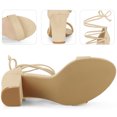 thumbnail image 3 of Sandalias de mujer con cordones y tacón grueso Perphy Beige 38, 3 of 6