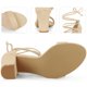 thumbnail image 3 of Sandalias de mujer con cordones y tacón grueso Beige 37, 3 of 6