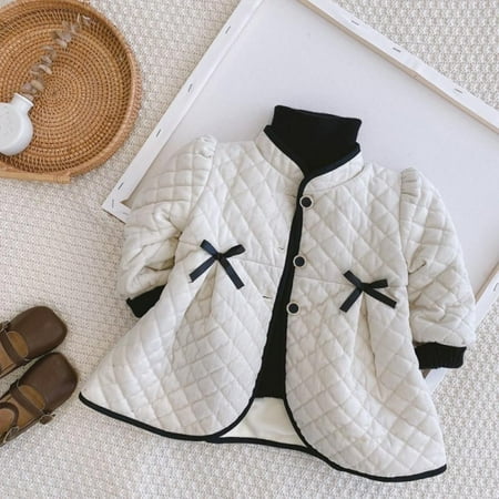

Kids Puffer Coats Kids Girls Little Fragrant Wind Temperament Golden Dot Jacket Cotton Coat Winter Clothes